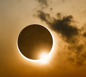 Eclipse of the sun with a dark moon