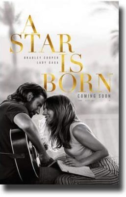 Movie cover for the movie "A Star is Born" showing them both on cover