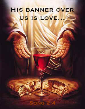Jesus last supper wine banner love